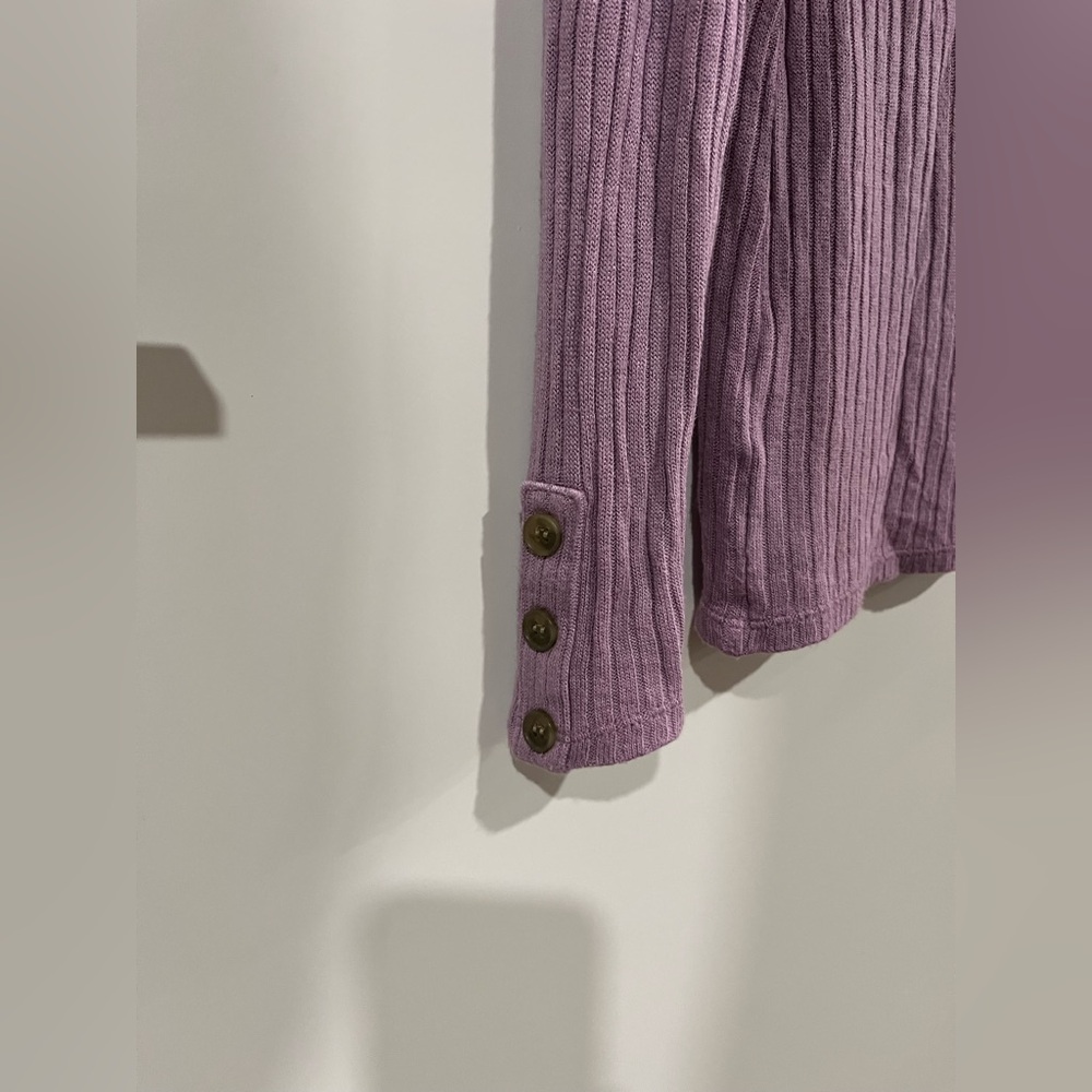 LOFT Lavender Ribbed Blouse - Picture 4 of 4